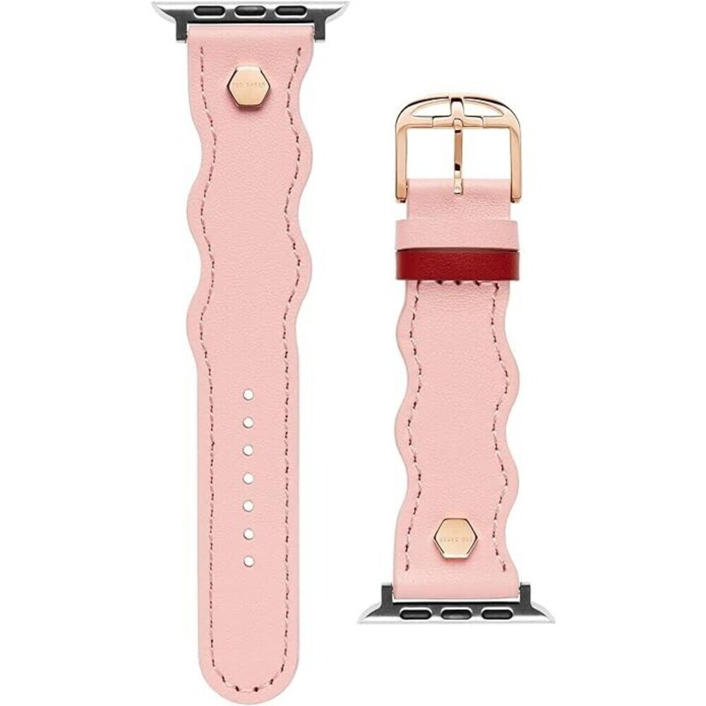 Ted Baker Wavy Watch Band Women's 42MM-44MM Pink Leather for Apple Watch ERK1272